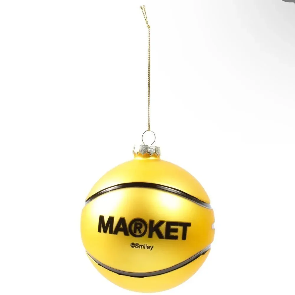 MARKET | Smiley Basketball Ornament NEW IN BOX